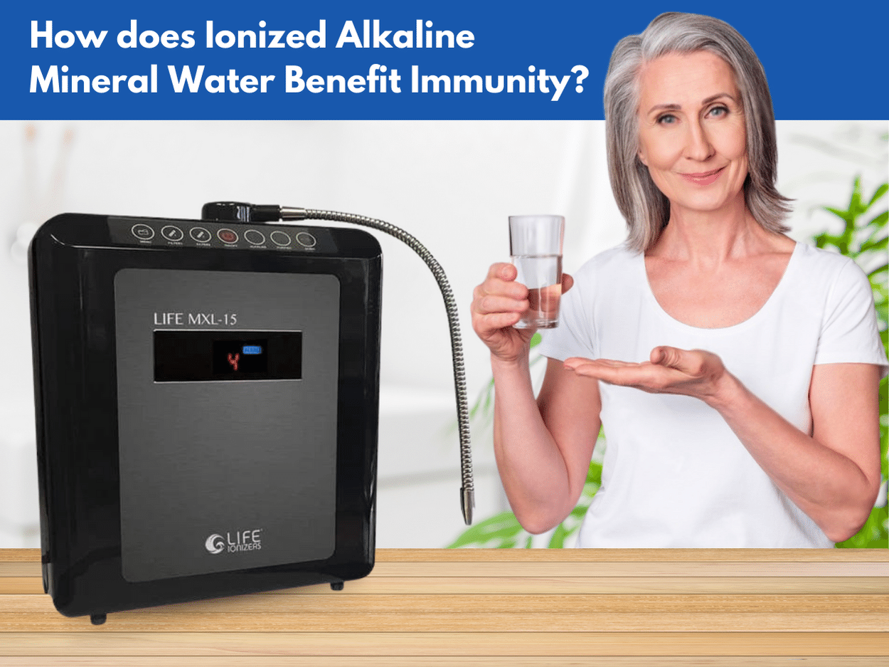 How does ionized alkaline mineral water benefit immunity?