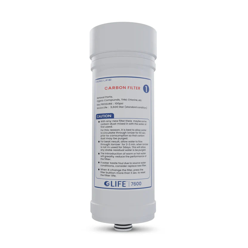 Ionizer 7500 Replacement Filter 1 with blue label and white body on a white background