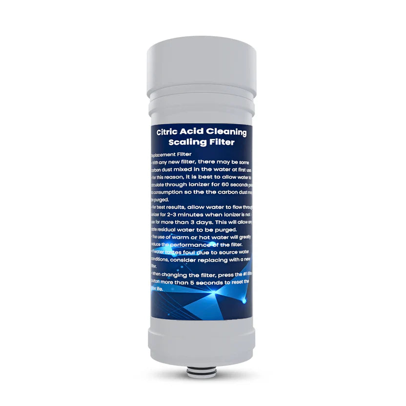 life ionizer 7500 Citric Acid Cleaning Scaling Filter with text on a white background